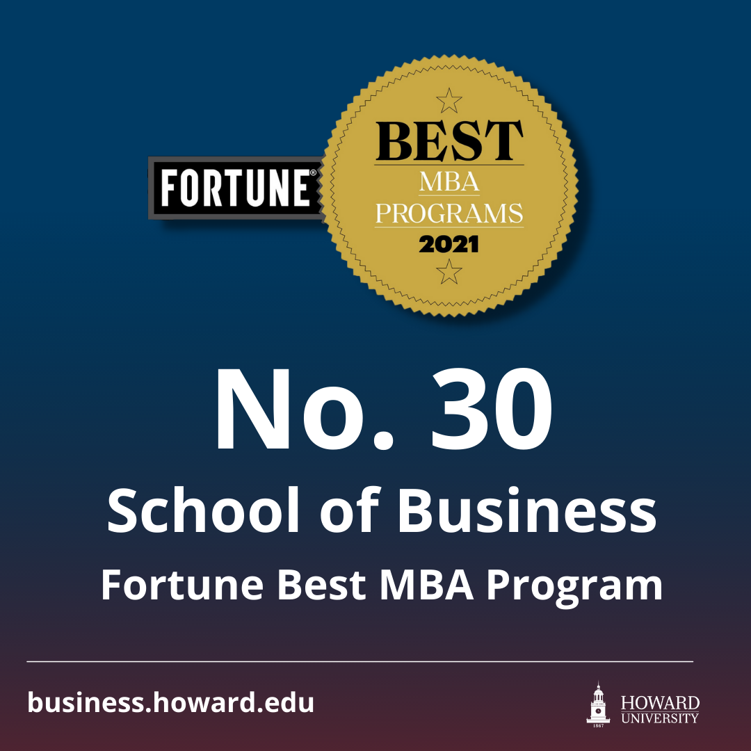 Howard University Receives Top 30 Ranking for Best MBA Programs by
